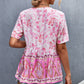 Bohemian Tie Front Peplum Top