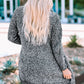 Heathered Open Front Longline Cardigan with Pockets