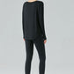 Neck Detail Slit Sports Top