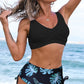 Crisscross Drawstring Detail Bikini Set