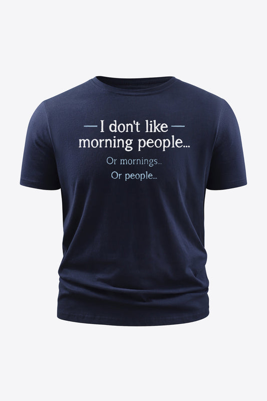 Slogan Graphic Round Neck Short Sleeve Tee