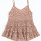 Printed Frill Trim V-Neck Tiered Cami