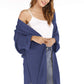 Open Front Slit Exposed Seam Cardigan