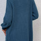 Ribbed Trim Longline Cardigan with Pockets