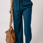 Drawstring Smocked Waist Wide Leg Pants