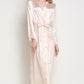 Spliced Lace Tie Waist Satin Robe