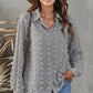Swiss Dot Button-Up Long Sleeve Shirt