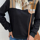 Plaid Ribbed Quarter-Snap Sweatshirt
