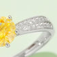 1 Carat Moissanite 925 Sterling Silver Side Stone Ring