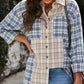 Plaid Contrast Button Front Shirt