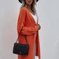 Horizontal Ribbing Open Front Duster Cardigan