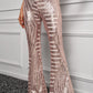 Sequin High Waist Flared Pants