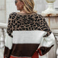 Color Block Ribbed Trim Knit Pullover