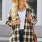 Plus Size Plaid Curved Hem Button Front Shirt