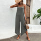 Spaghetti Strap Scoop Neck Jumpsuit with Pockets