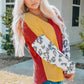Leopard Color Block Waffle-Knit V-Neck Top