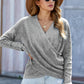 V Neck Wrap Front Knitted Top