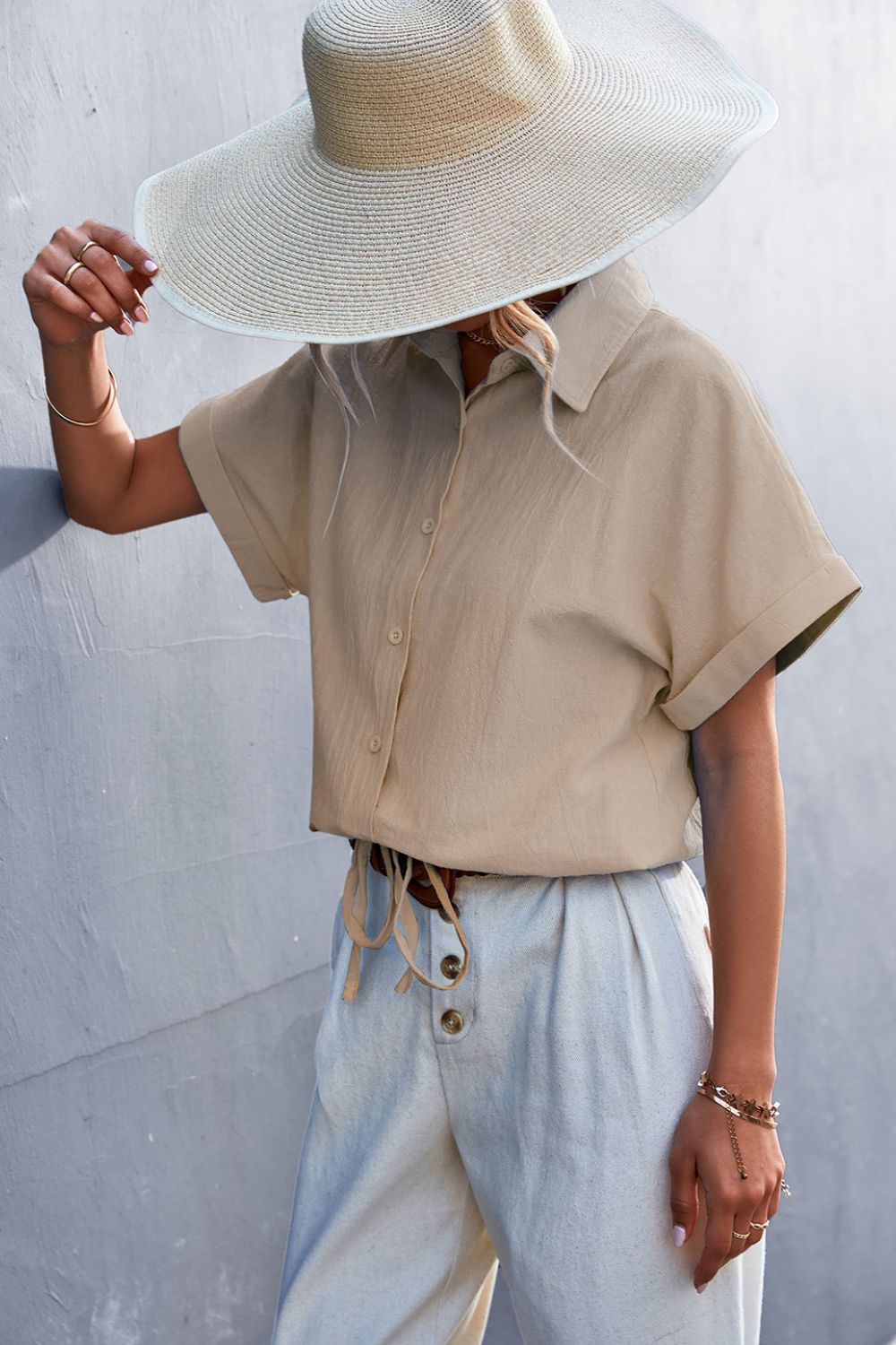 Button Down Cuffed Shirt