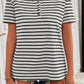 Striped Quarter Button Tee Shirt