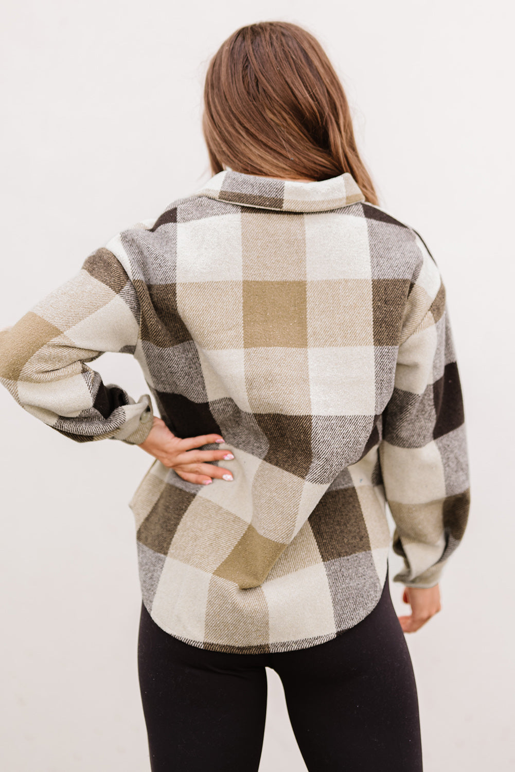 Plaid Brushed Button-Up Shacket