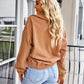 Quarter-Zip Dropped Shoulder Elastic Hem Sweatshirt