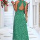 Printed Open Back Sleeveless Maxi Dress