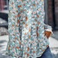 Floral Flounce Sleeve Tiered Blouse