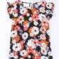 Plus Size Floral Flutter Sleeve Round Neck Top