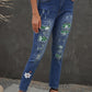 Floral Patch High-Rise Jeans