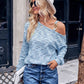 Asymmetrical Dropped Shoulder Long Sleeve Knit Top