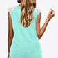 Spliced Lace Curved Hem Blouse