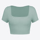 Square Neck Ribbed Crop Top