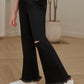Girls Distressed Frayed Trim Flare Jeans