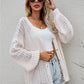 Openwork V-Neck Dropped Shoulder Cardigan
