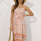 Bohemian Belted Frill Trim Spaghetti Strap Dress
