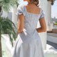Ditsy Floral Tie Front Flounce Sleeve Dress