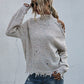 One Shoulder Distressed Sweater
