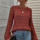 Openwork Dropped Shoulder Knit Top