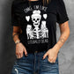 Halloween Skeleton Graphic Round Neck Tee