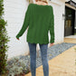 Scalloped Boat Neck Openwork Tunic Sweater