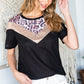 Leopard Chevron Round Neck Top