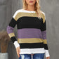 Color Block Drawstring Knit Top