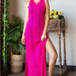 First Love Full Size Openwork Sleeveless Split Dress
