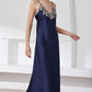 Full Size Lace Trim V-Neck Spaghetti Strap Satin Night Dress