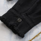 Frayed Trim Snap Down Denim Jacket