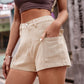 High-Waist Denim Shorts with Pockets