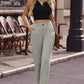 Ankle-Length Straight Leg Pants with Pockets