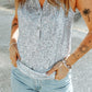 Sequin Button Front V-Neck Tank