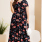 Plus Size Printed Round Neck Short Sleeve Maxi Dress