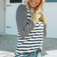 Striped Buttoned Long Sleeve Top